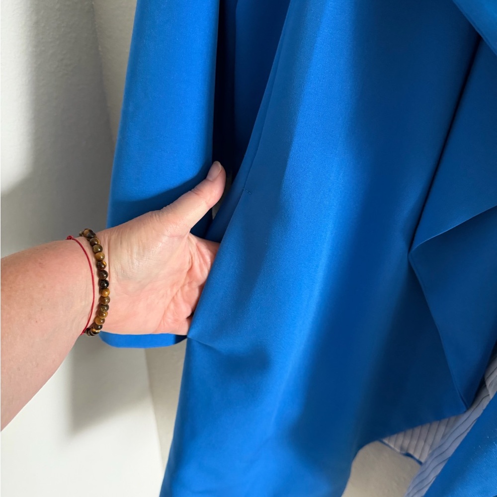 Women's Blue Open Front Jacket - Picture 9 of 13